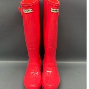 Hunter Glossy Hot Pink Tall Rain Waterproof Boots